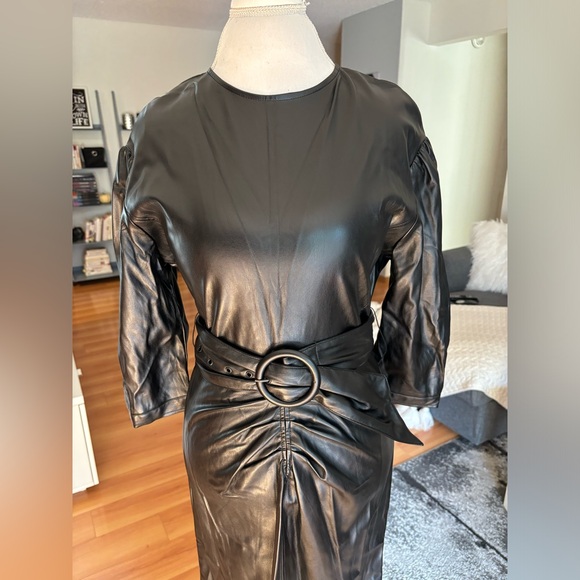 Zara black leather dress, M - Picture 2 of 8